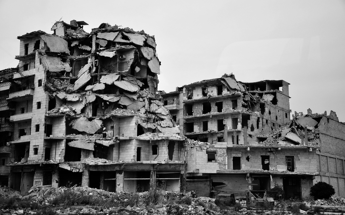 La destruction de la ville d'Alep en Syrie pendant la guerre.