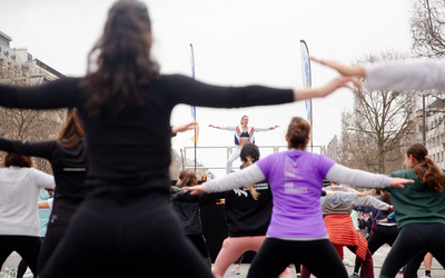 Séance de sport en plein air. 