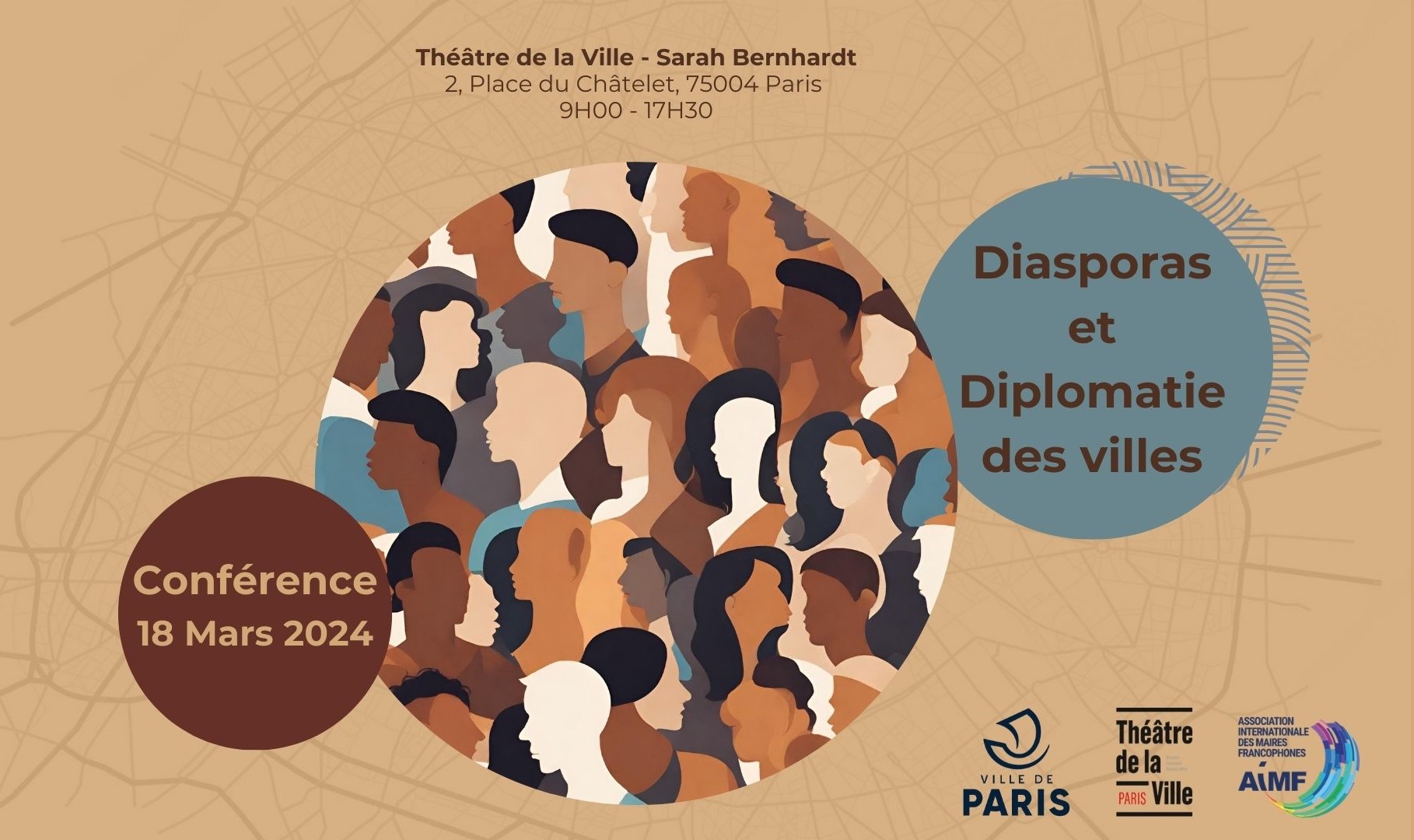 L'affiche de la conférence «&nbsp;Diasporas, diplomatie des villes&nbsp;: défis et opportunités&nbsp;»