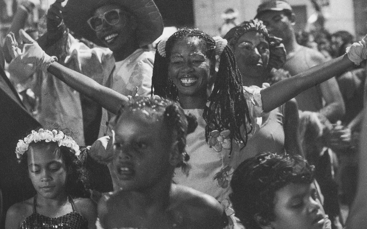 Photographies du carnaval de Salvador de Bahia en noir et blan