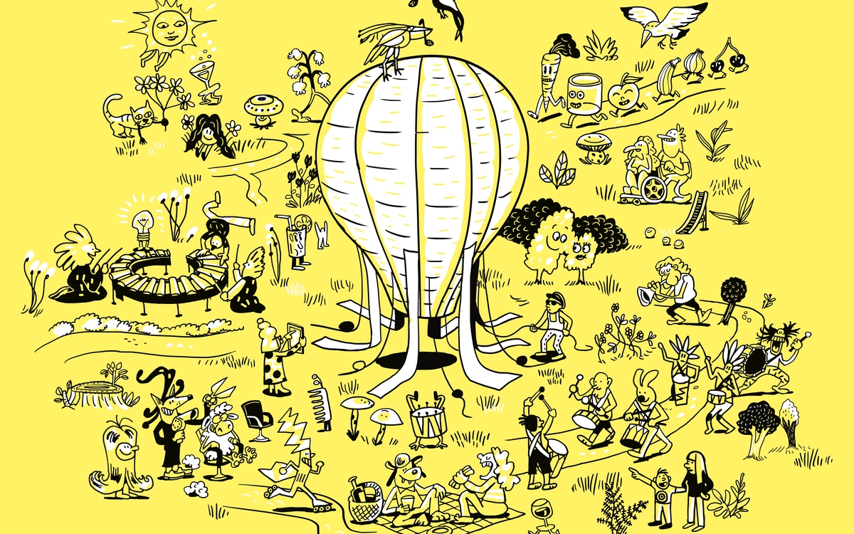 Illustration du projet de Maxime Rossi : Terre, air, feu. L'image représente les différents éléments qui constituent les 4 actes du projet.