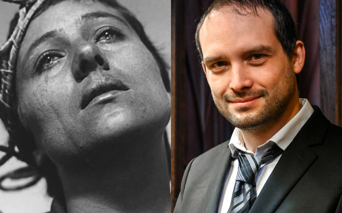 L'affiche du film « La Passion de Jeanne d'Arc » accompagnée par l'organiste Quentin Guérillot