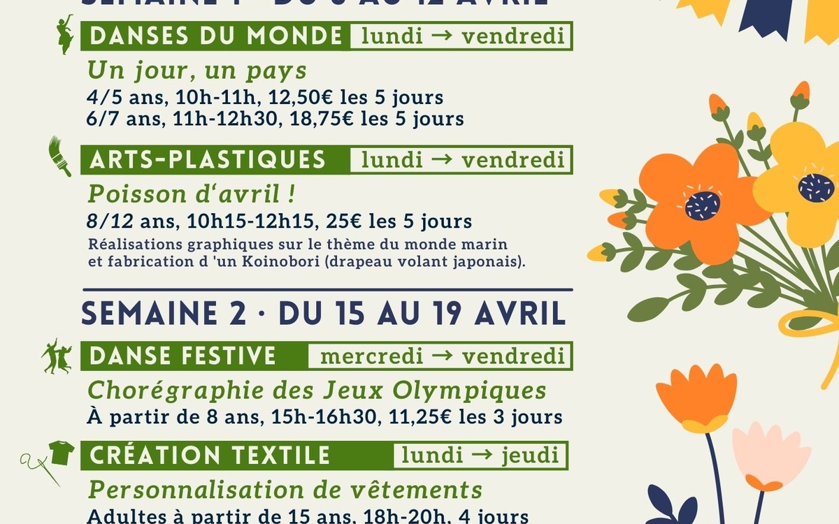 stages vacances avril