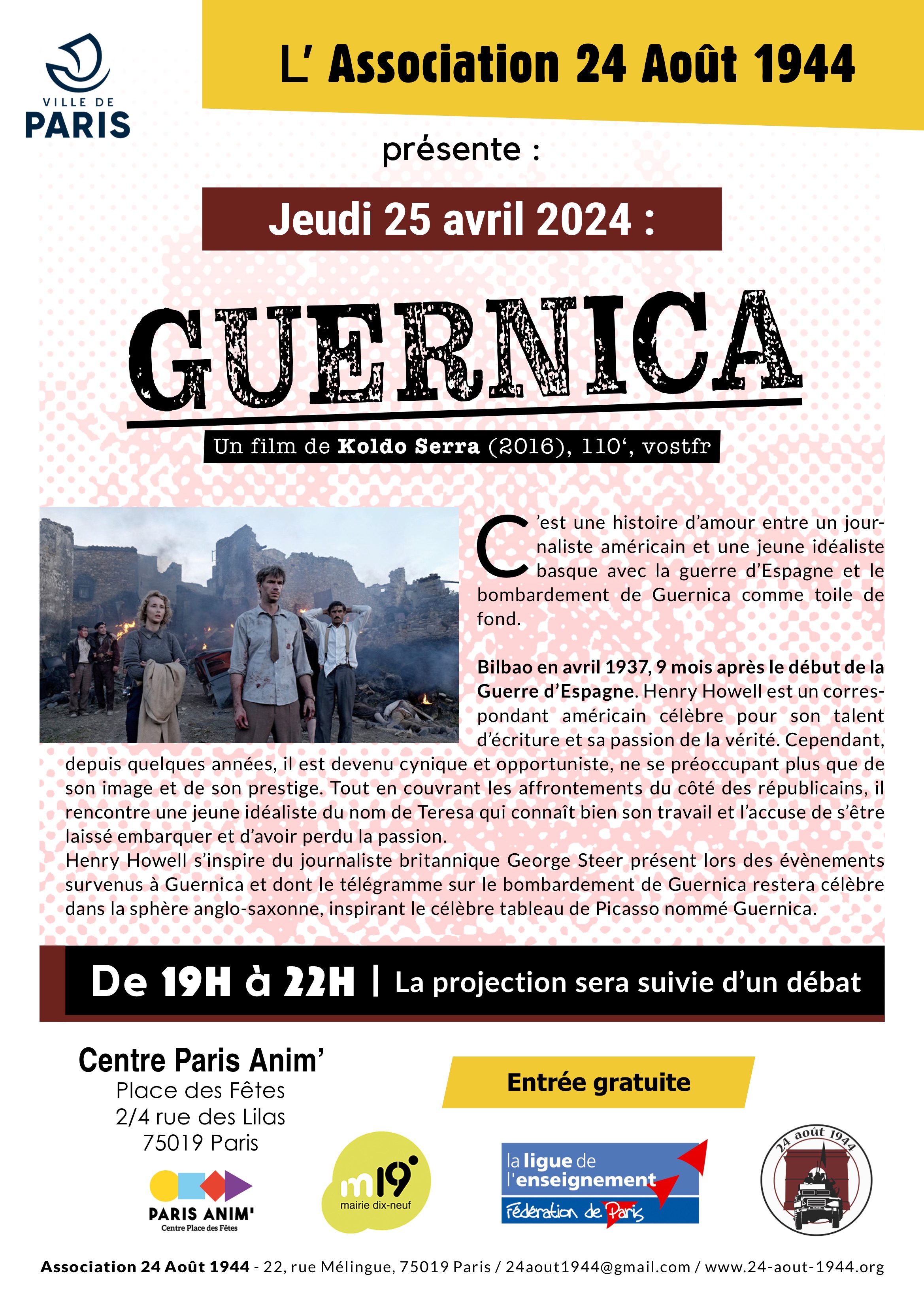 Un film fiction qui évoque le bombardement de Guernica le 26 avril 1937