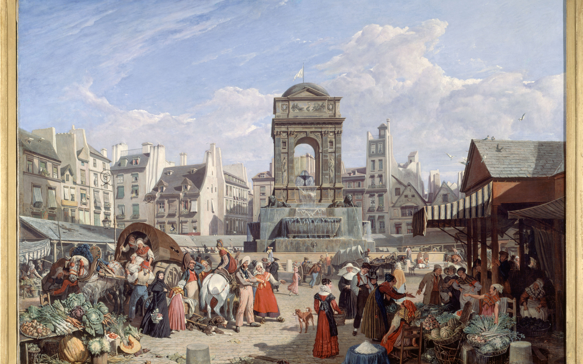 John James Chalon, Le Marché et la fontaine des Innocents, 1822 
