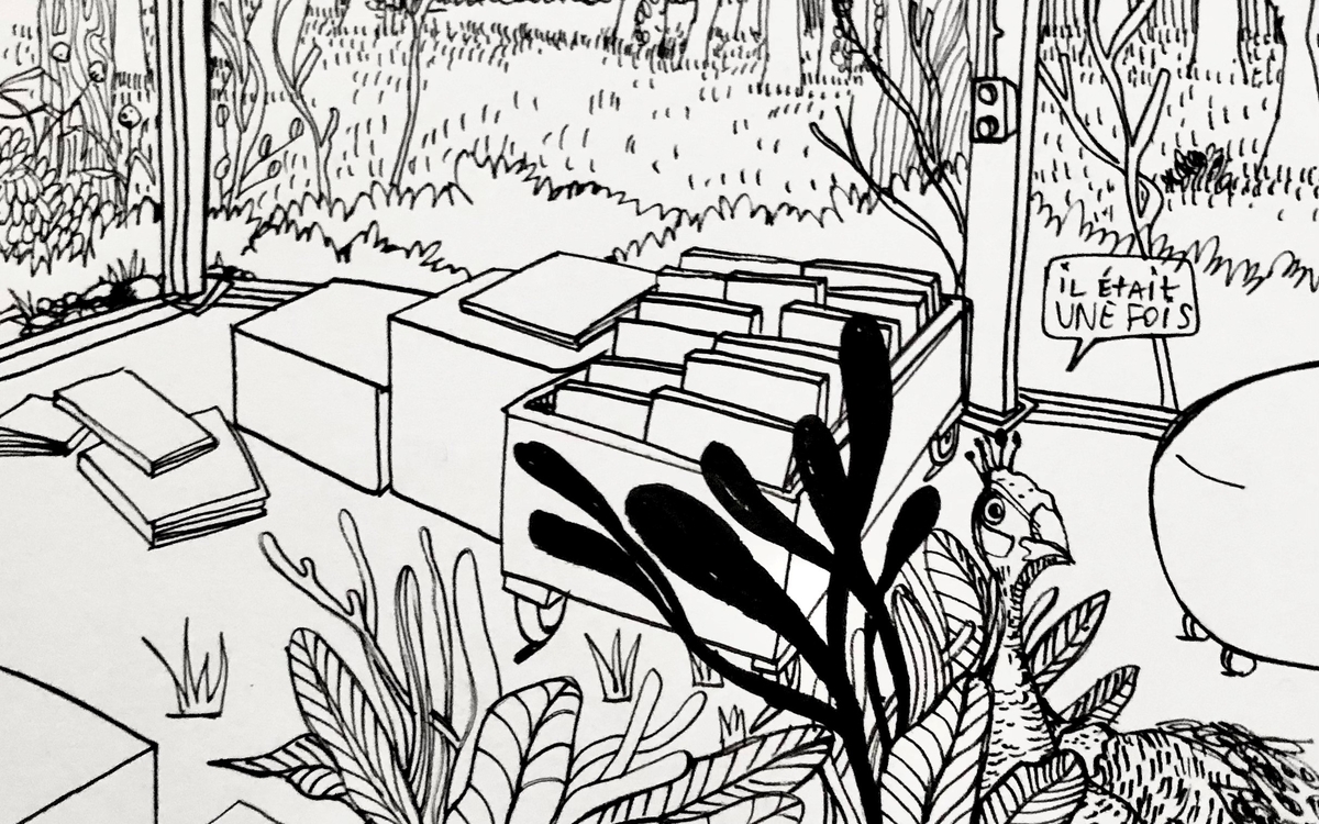 19-Bibliothèque dessinée par Carole Chaix