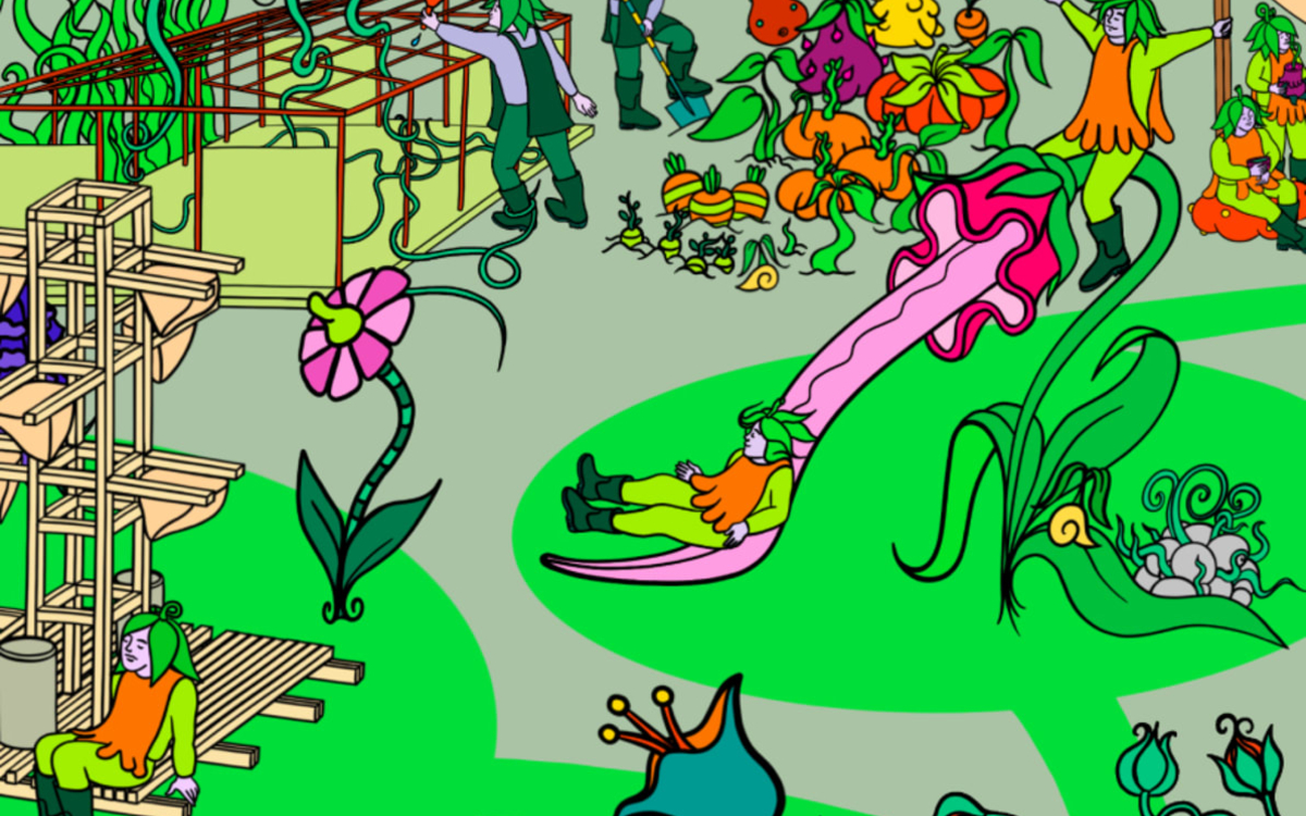 Visuel coloré et bucolique pour l'ouverture de la Parcelle