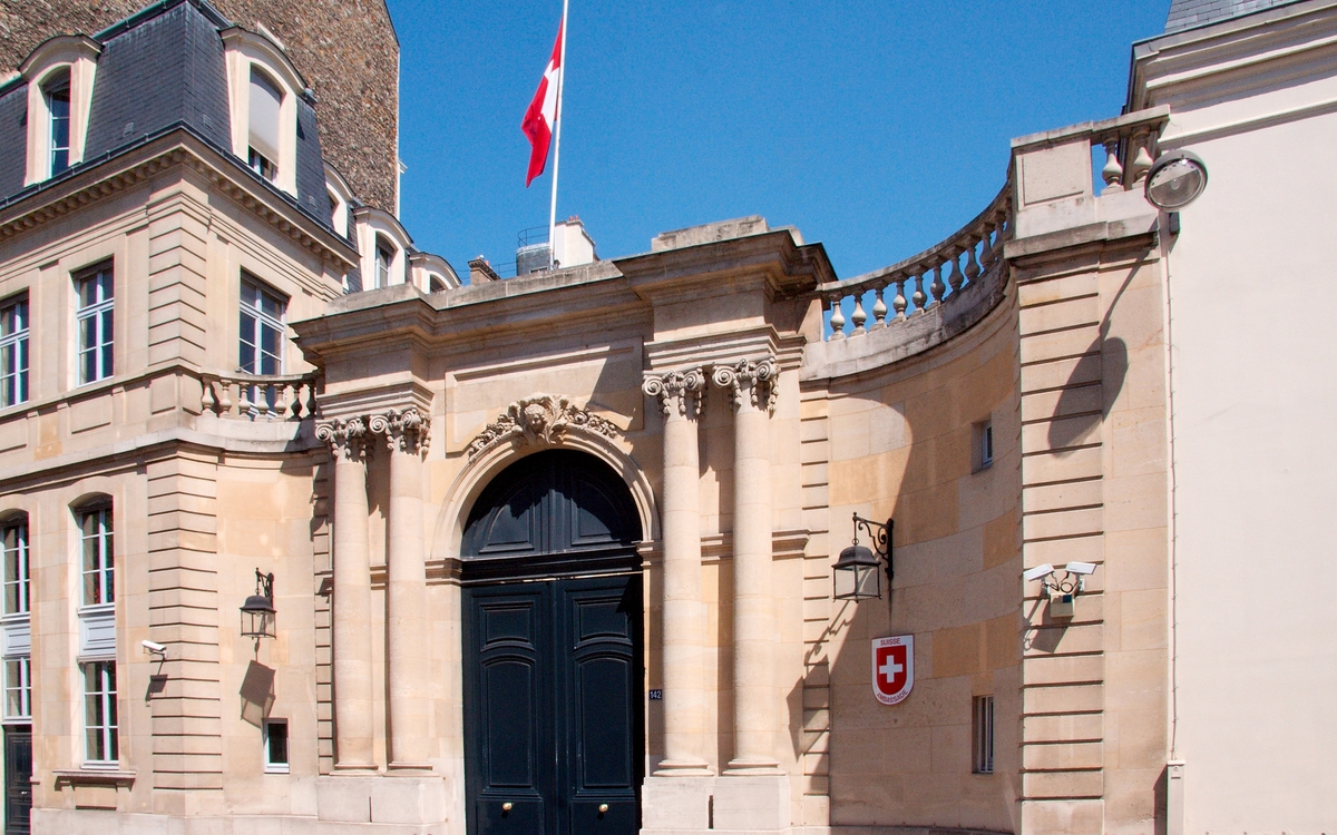Photo de la façade de l'Ambassade deSuisse