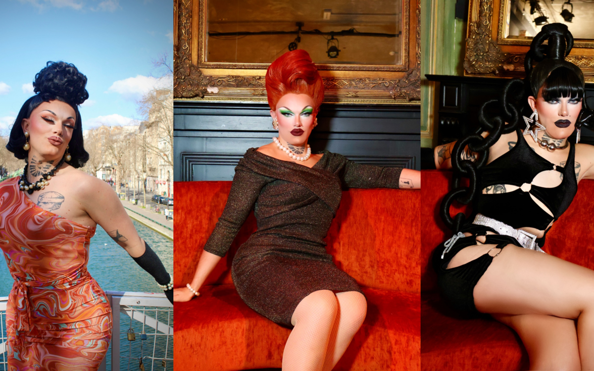 Tryptique montrant trois Drags