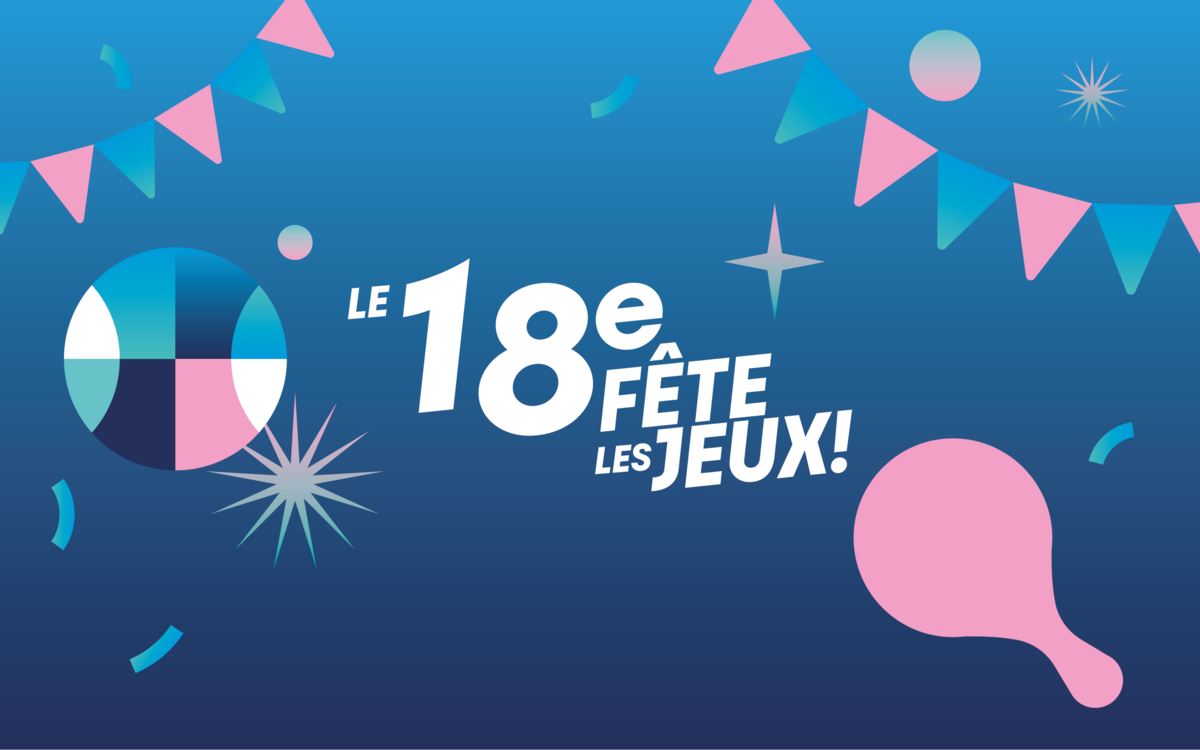 Header aux couleurs olympiques du 18ème fête les Jeux 