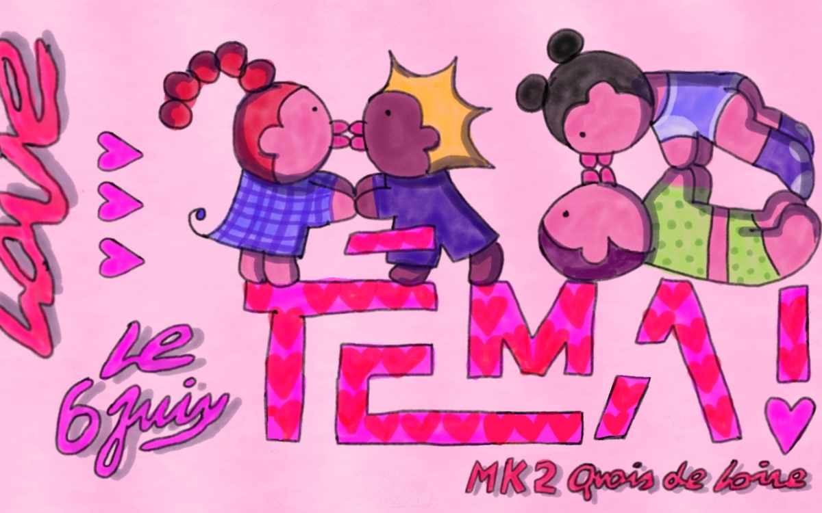 Des personnages s'embrassent