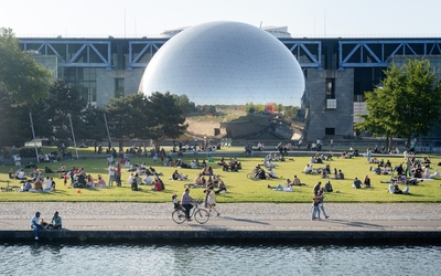 Photo du parc de la Villette et de la Géode