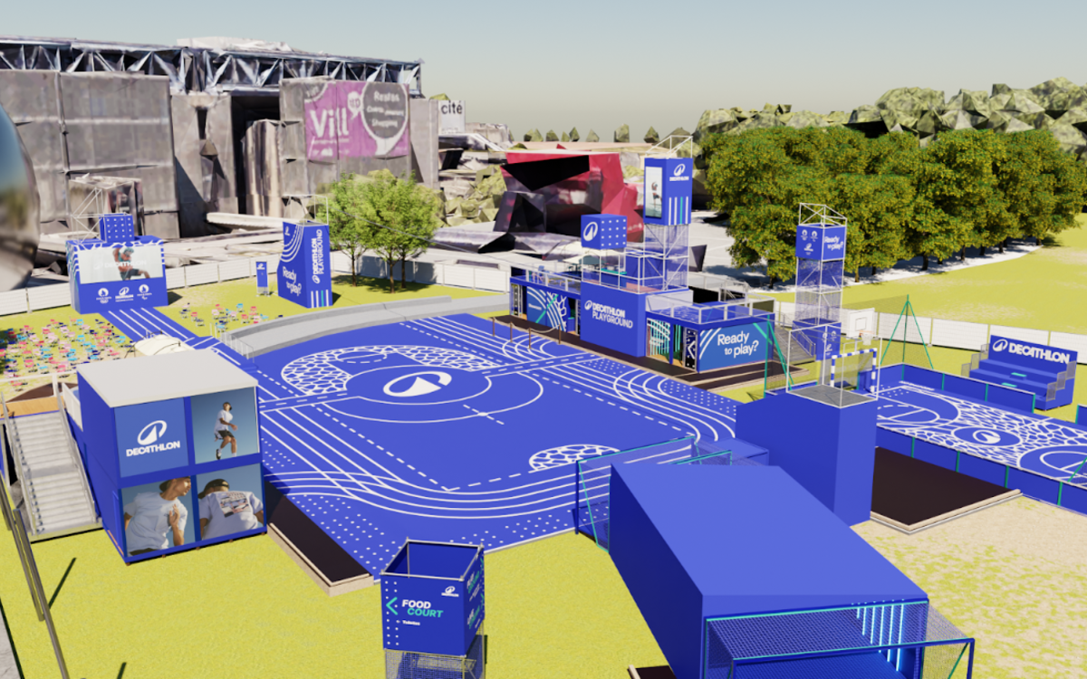 Image de synthèse du futur Decathlon Playground à la Villette