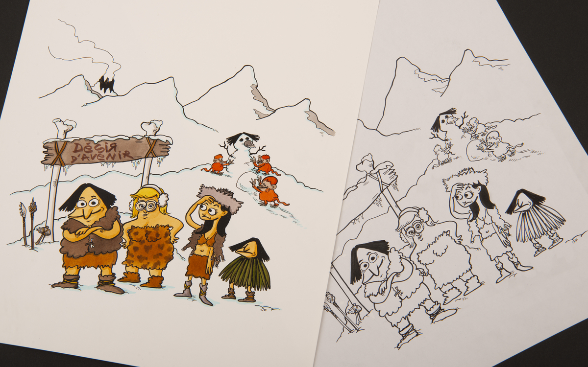 planche de personnages de la série Silex and the city par Jul