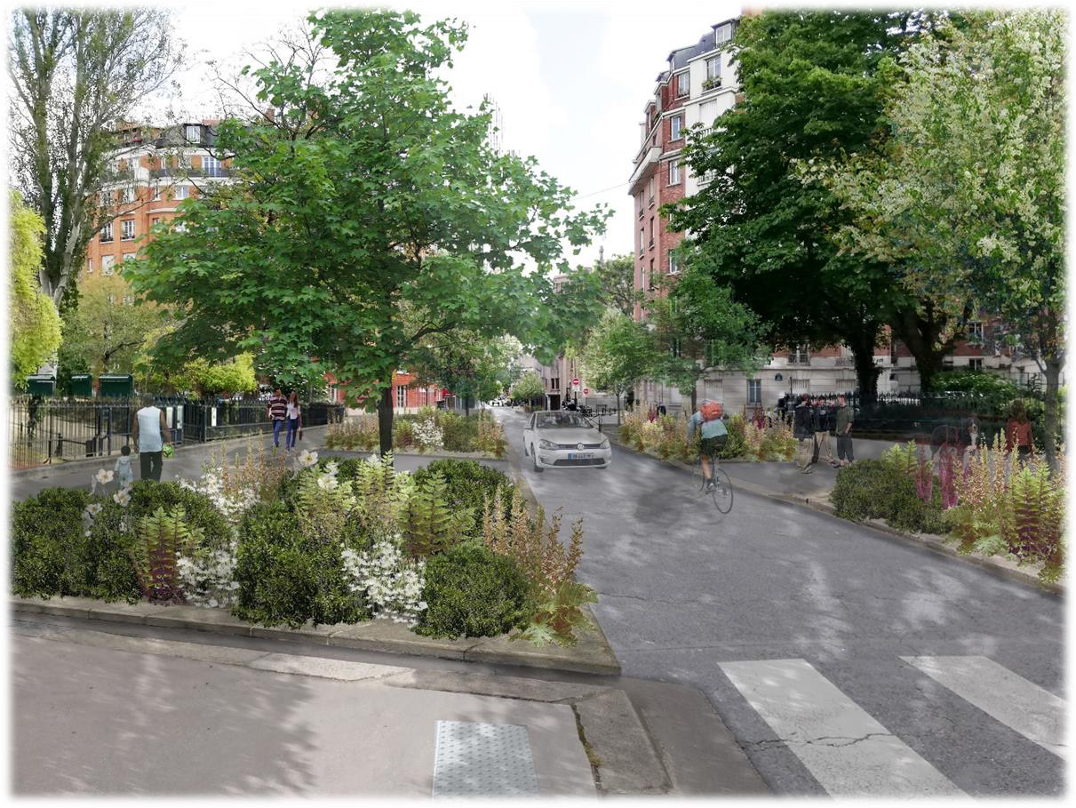 Visuel de la végétalisation rue de Lagny