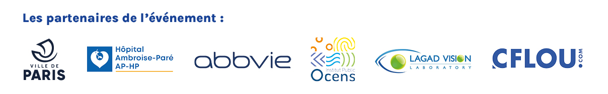 Partenaires de l'événement : Ville de Paris, Hôpital Ambroise-Paré AP-HP, Abbvie, Ocens, Lagad Vision, CFlou