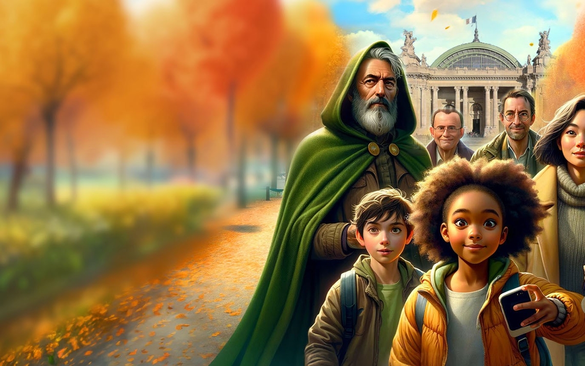 Image réalisée avec une intelligence artificielle représentant des enfants participant au jeu