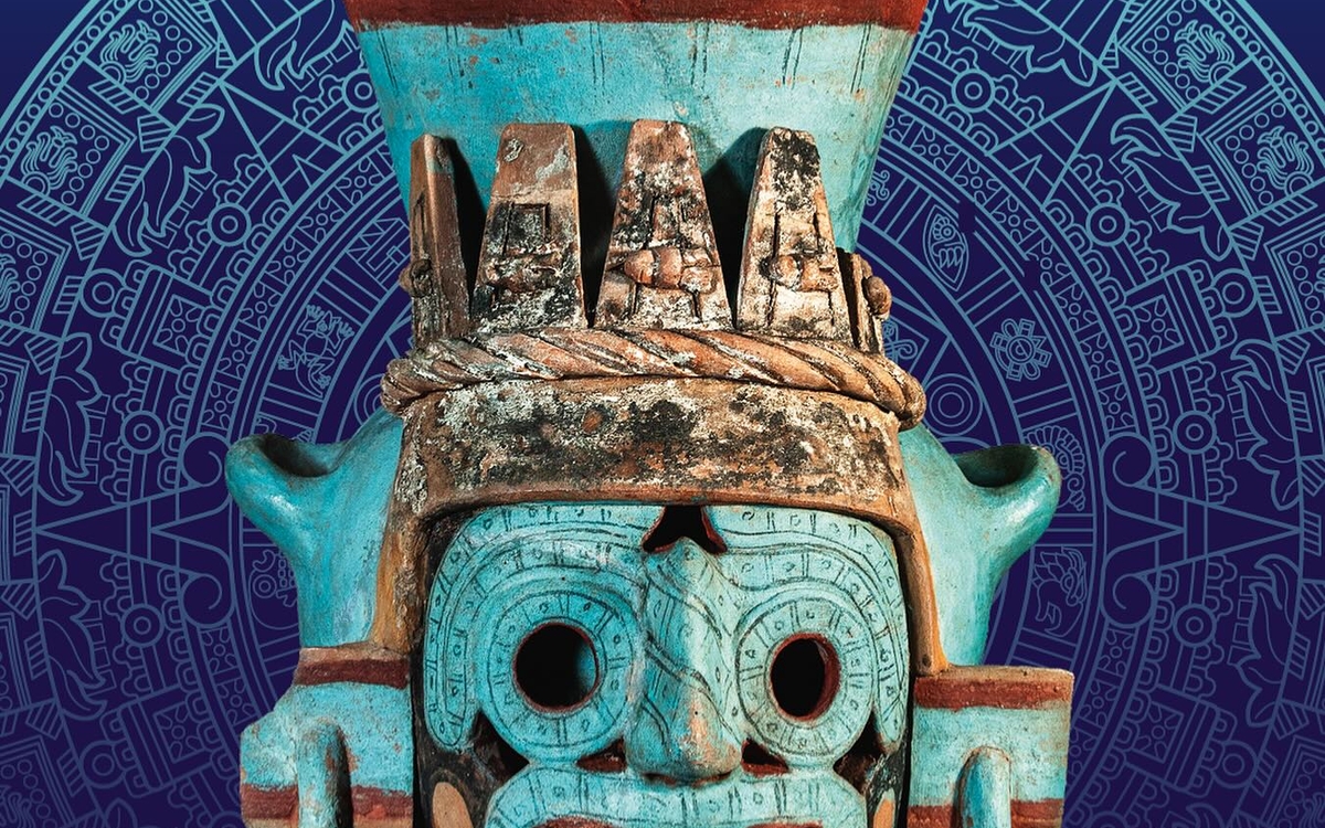 Jarre avec le visage de Tlaloc, dieu de la pluie