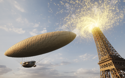 Zeppelin  et Tour Eiffel en réalité virtuelle