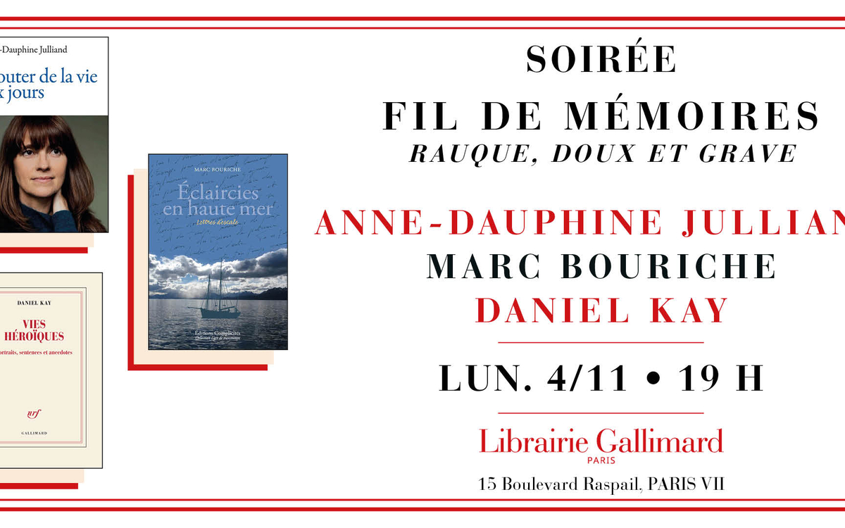  Le 04 Novembre 2024 à 19h00  Librairie Gallimard|15, boulevard Raspail, 75007 PARIS