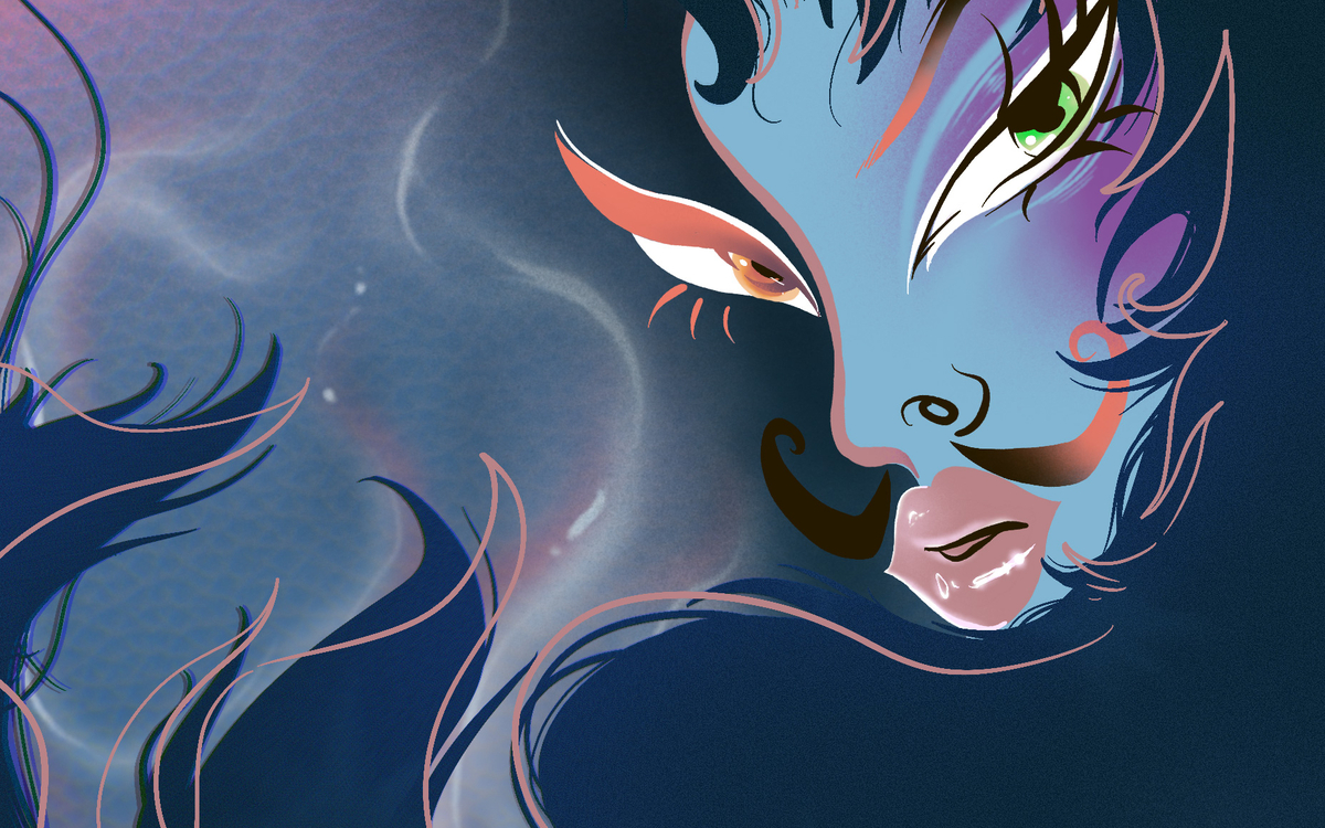 un visage de drag illustré