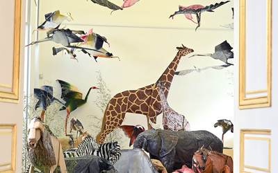 Savane de papier en origami 