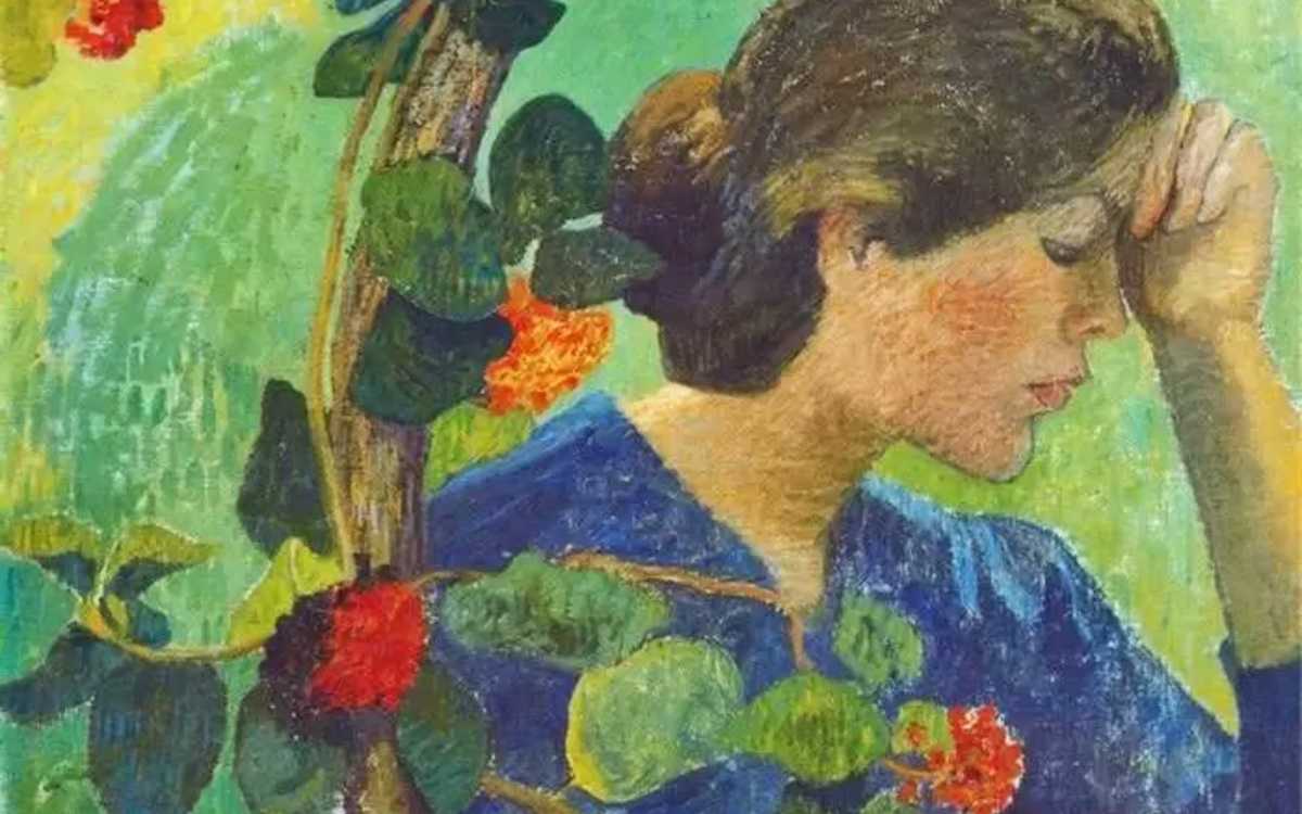 Peinture de Aristide Maillol – Jeune fille pensive au Feuillage