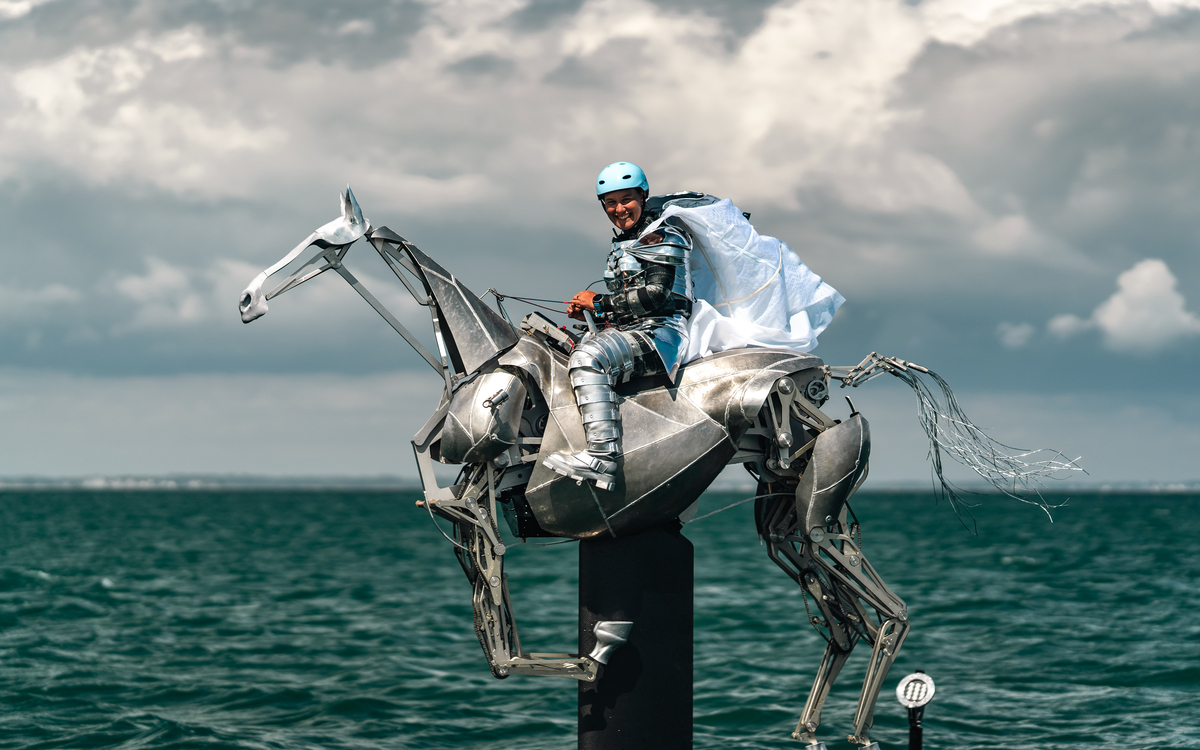 Morgane Suquart sur le cheval d'argent lors des essais à Quiberon