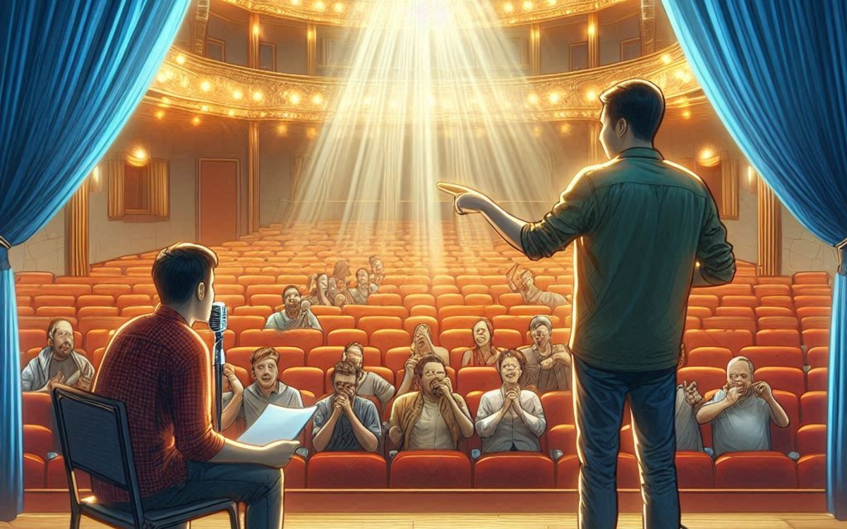 Ton rêve : faire rire sur scène ? Nous t'apprenons à créer et jouer ton   sketch ! Stages de One Man Show : écriture, stand-up, impro pour tous niveaux.