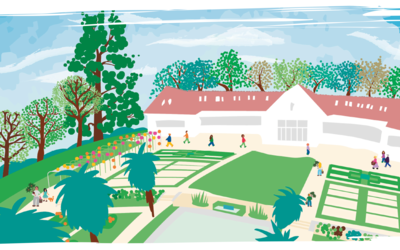 Illustration de la Roseraie du jardin de l'École Du Breuil
