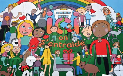 Fresque murale à l’école Olivier Métra
