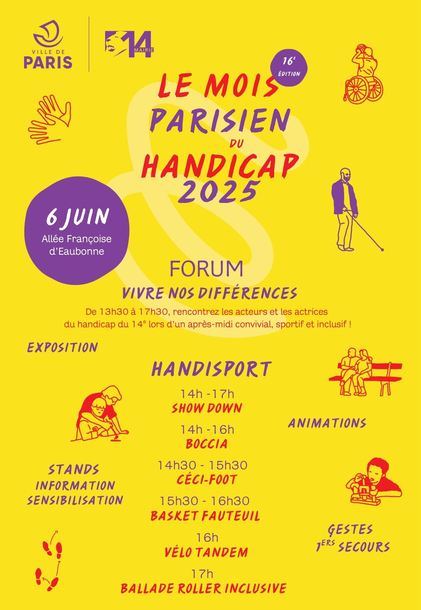 flyer du mois parisien du handicap 2025 mairie du 14 verso