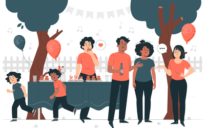 illustration d'une fête de quartier