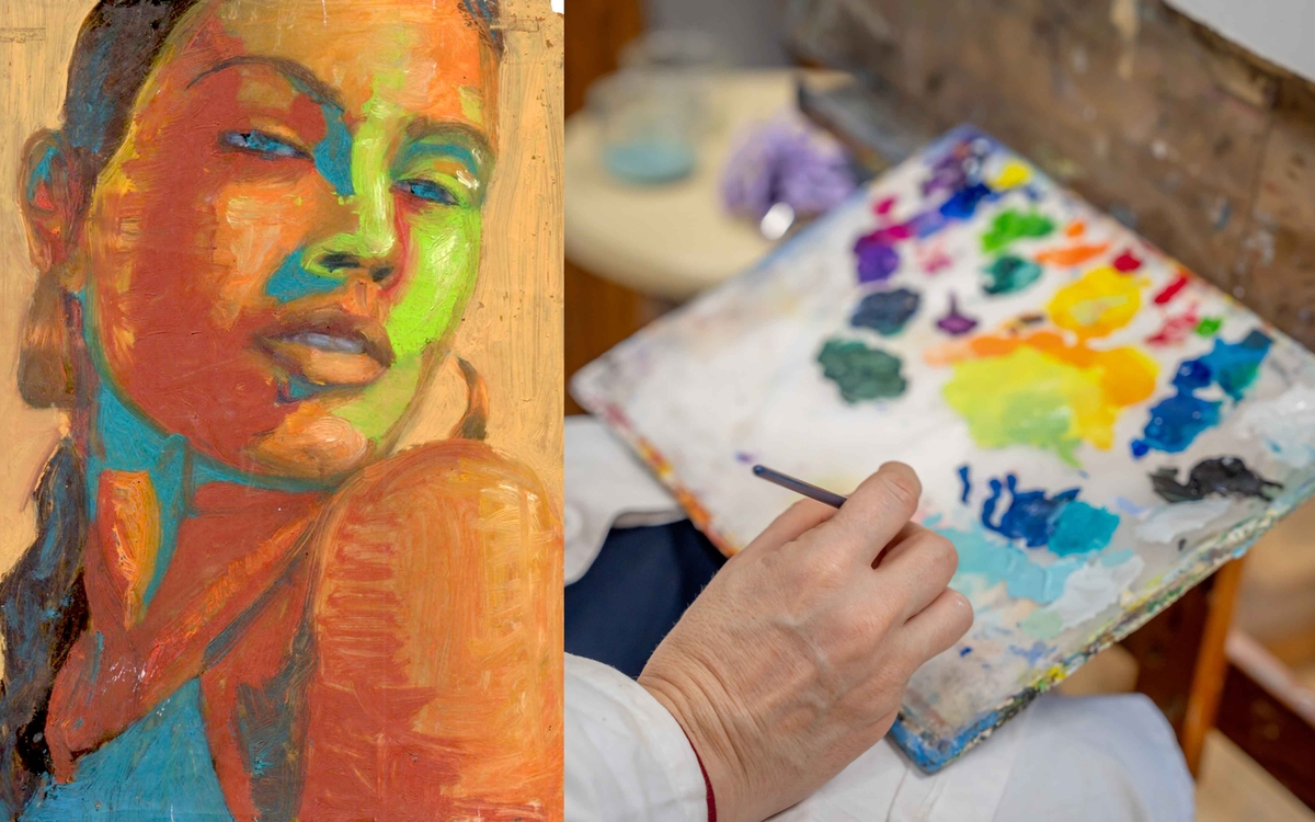 tableau et palette très colorée