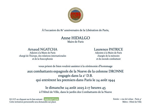 Hommage aux combattants de la Nueve