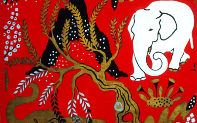 Motif éléphant  repris sur l'affiche de l'exposition
