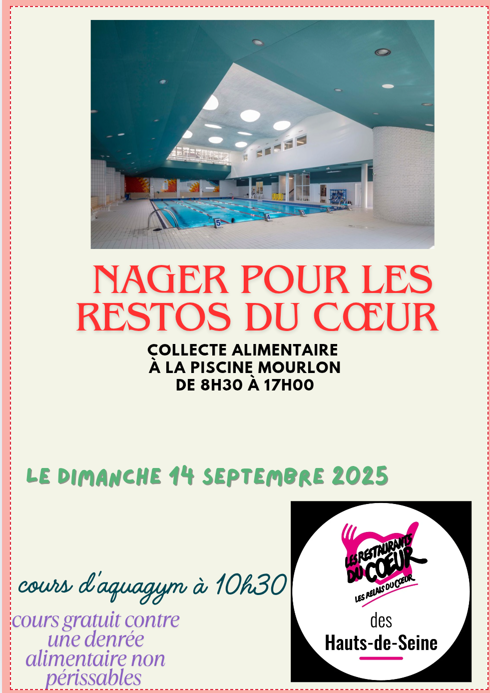 Affiche piscine Mourlon (15e).