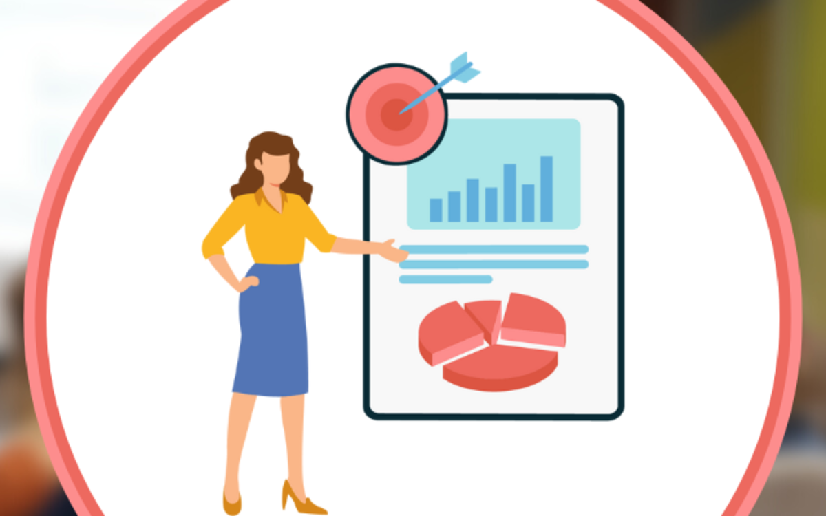 Une femme pointe un calendrier éditorial