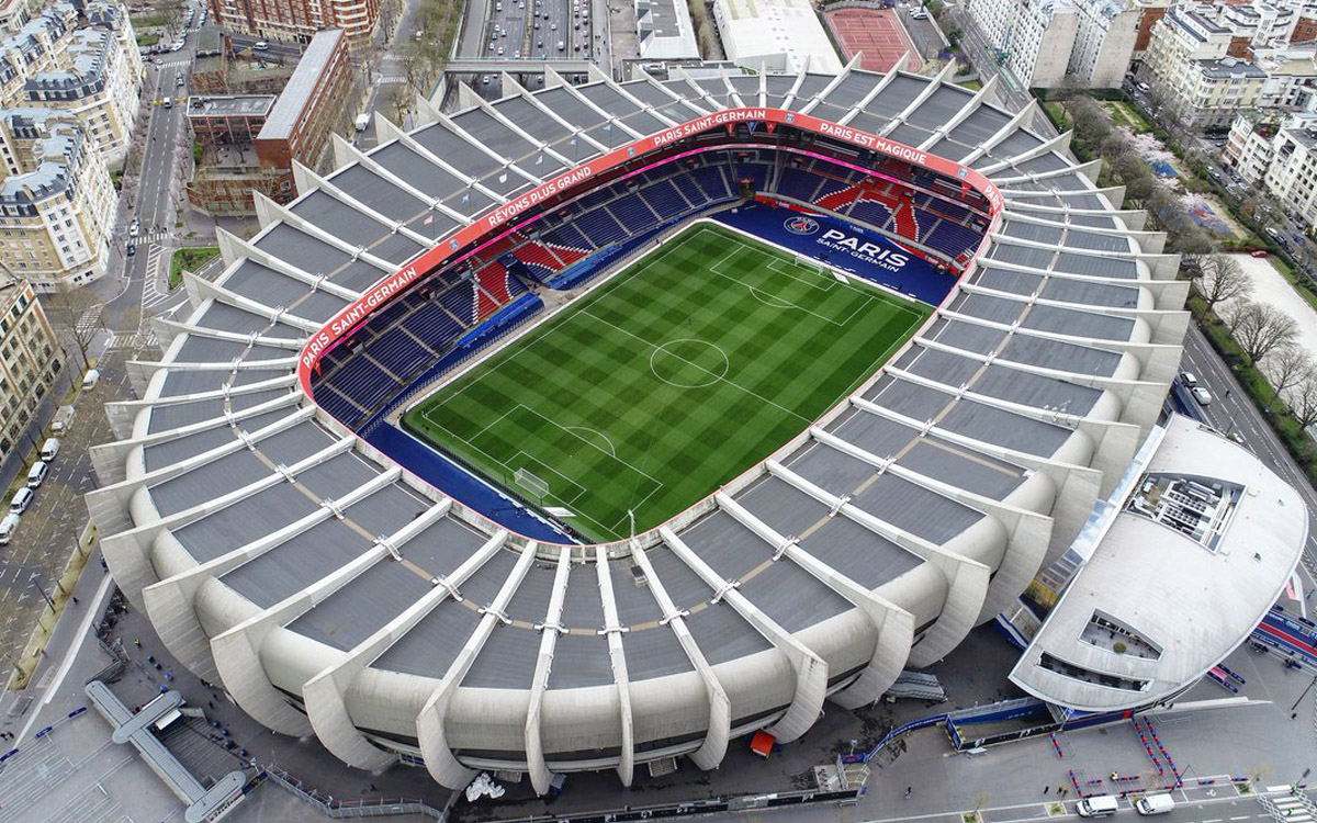 Photo aérienne du Parc des Princes.