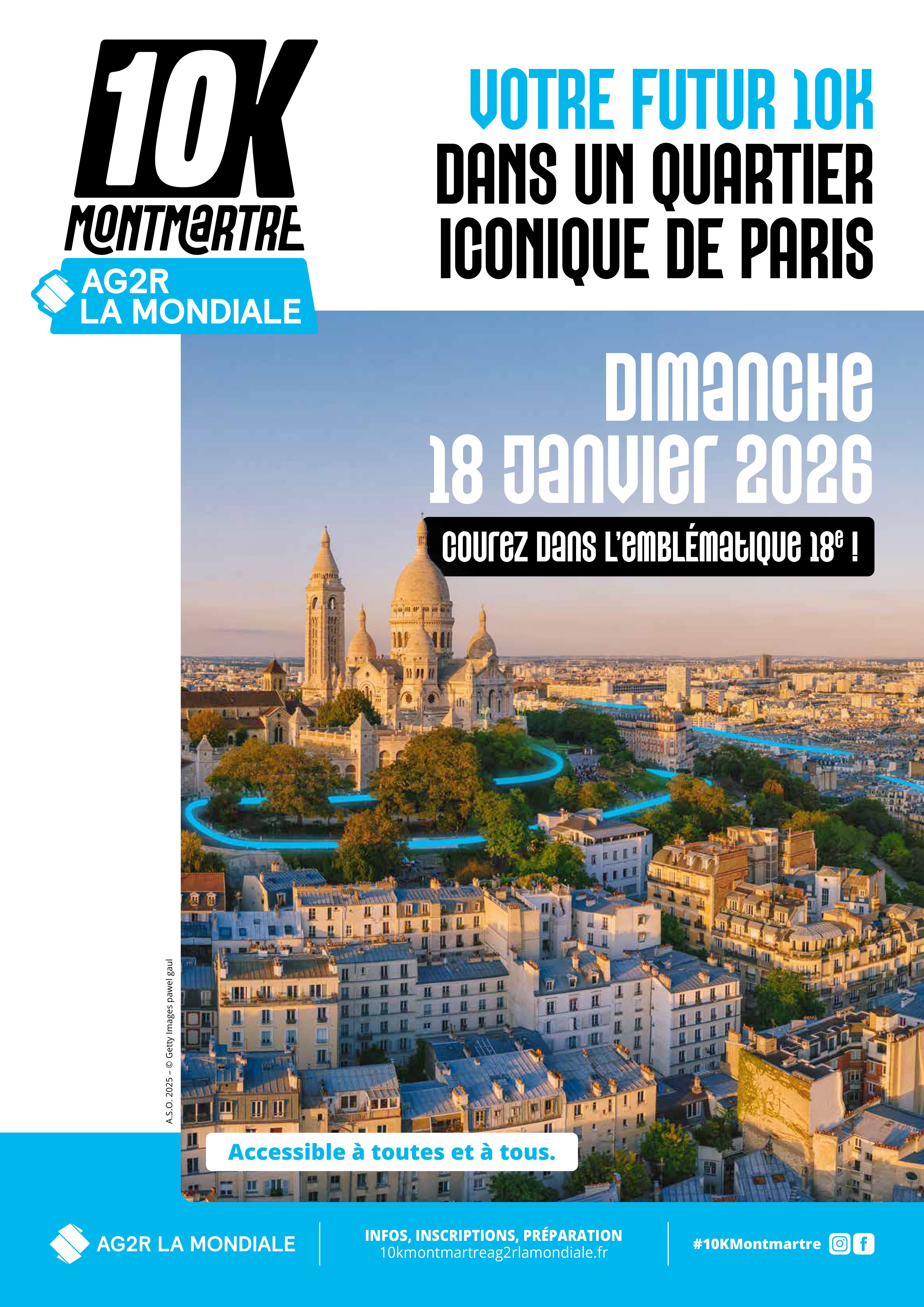 Affiche de la course 10K Montmartre.
