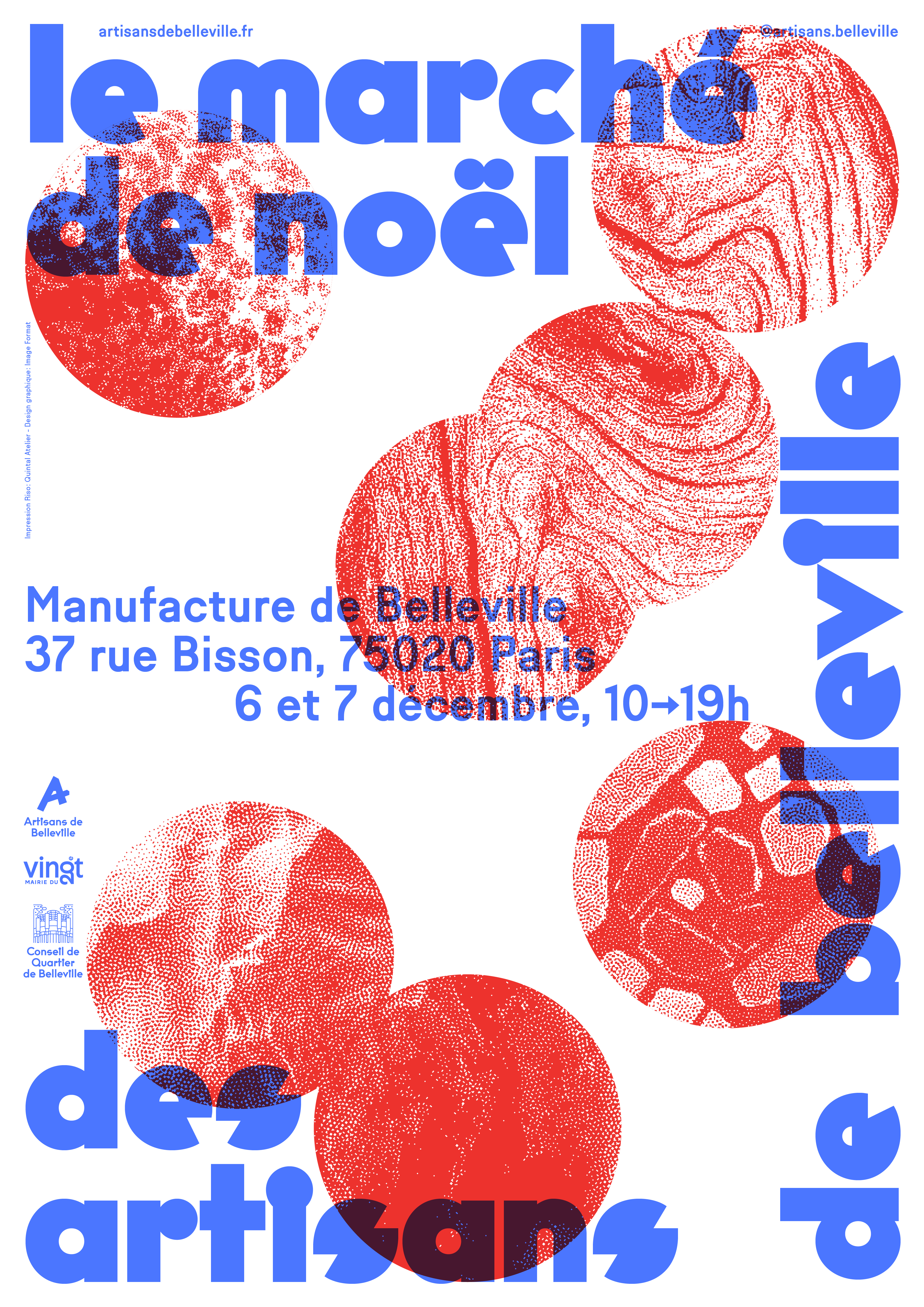 Affiche Marché de Noël des Artisans de Belleville