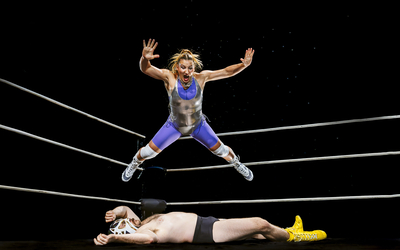 Scène de catch sur un ring