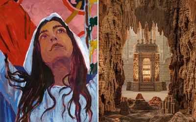 Photo montage d'une oeuvre de Claire Tabouret et d'Eva Jospin 