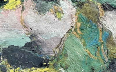 Détail d’une œuvre peinte de Jean‑Yves Guionet, recadré, sans inscription, lié à l’exposition  « Réinventer le regard », le sensualisme en peinture à Noisy-le-Grand