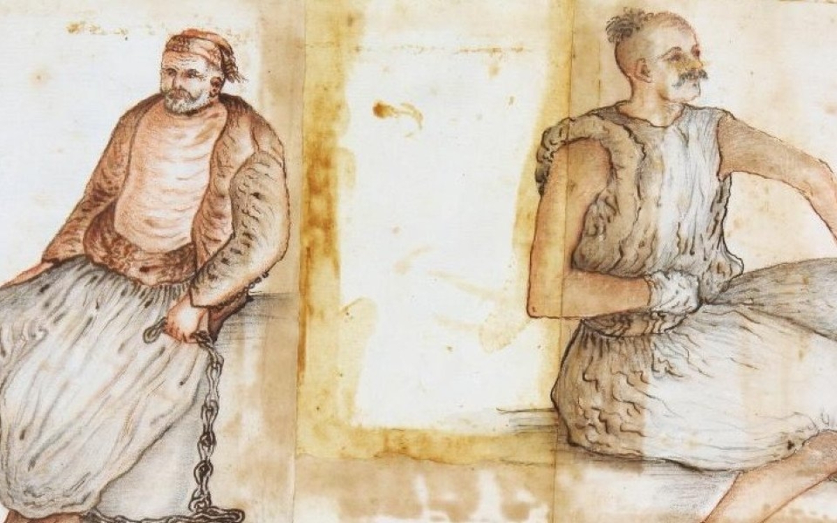 Oeuvre représentant deux esclaves méditerranéens 