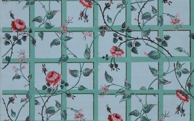 pier peint à motif répétitif à raccord droit. Manufacture Jacquemart et Bénard