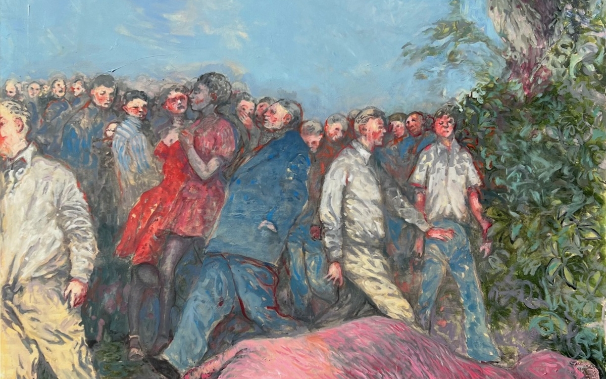 Cyr Boitard, L’éléphant rose, 2025, Huile sur toile, 195 x 130 cm