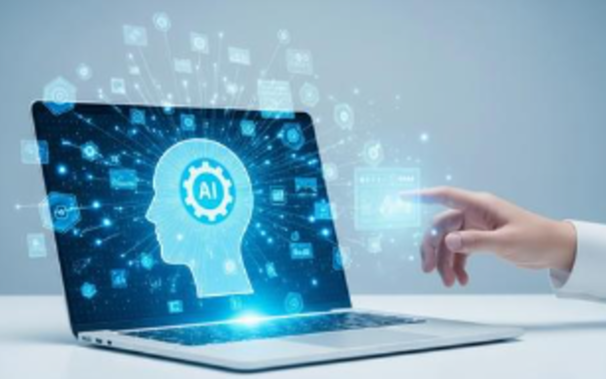 une personne se connecte à l'IA sur son ordinateur