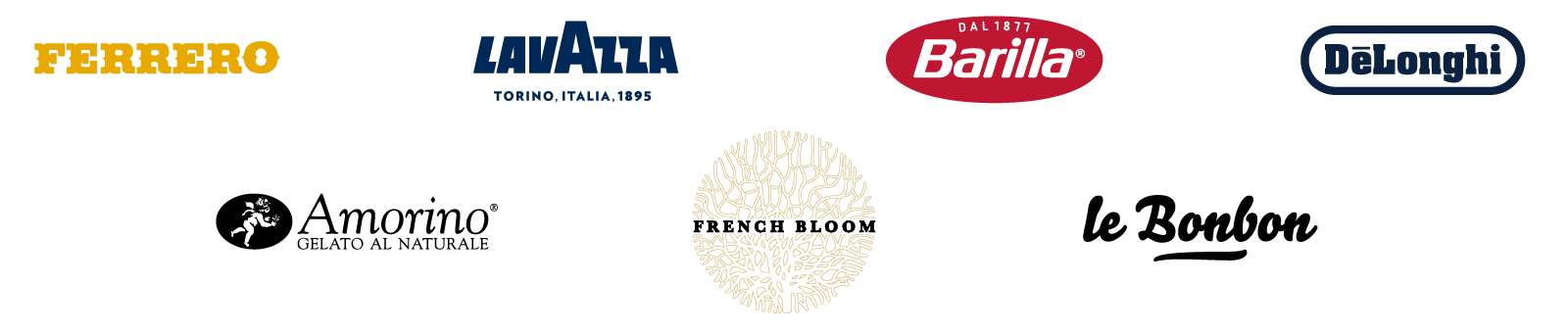 Partenaires Paris-Roma 2026 - Ferrero, Lavazza, Barilla, Delonghi, Amorino, French Bloom, Le Bonbon