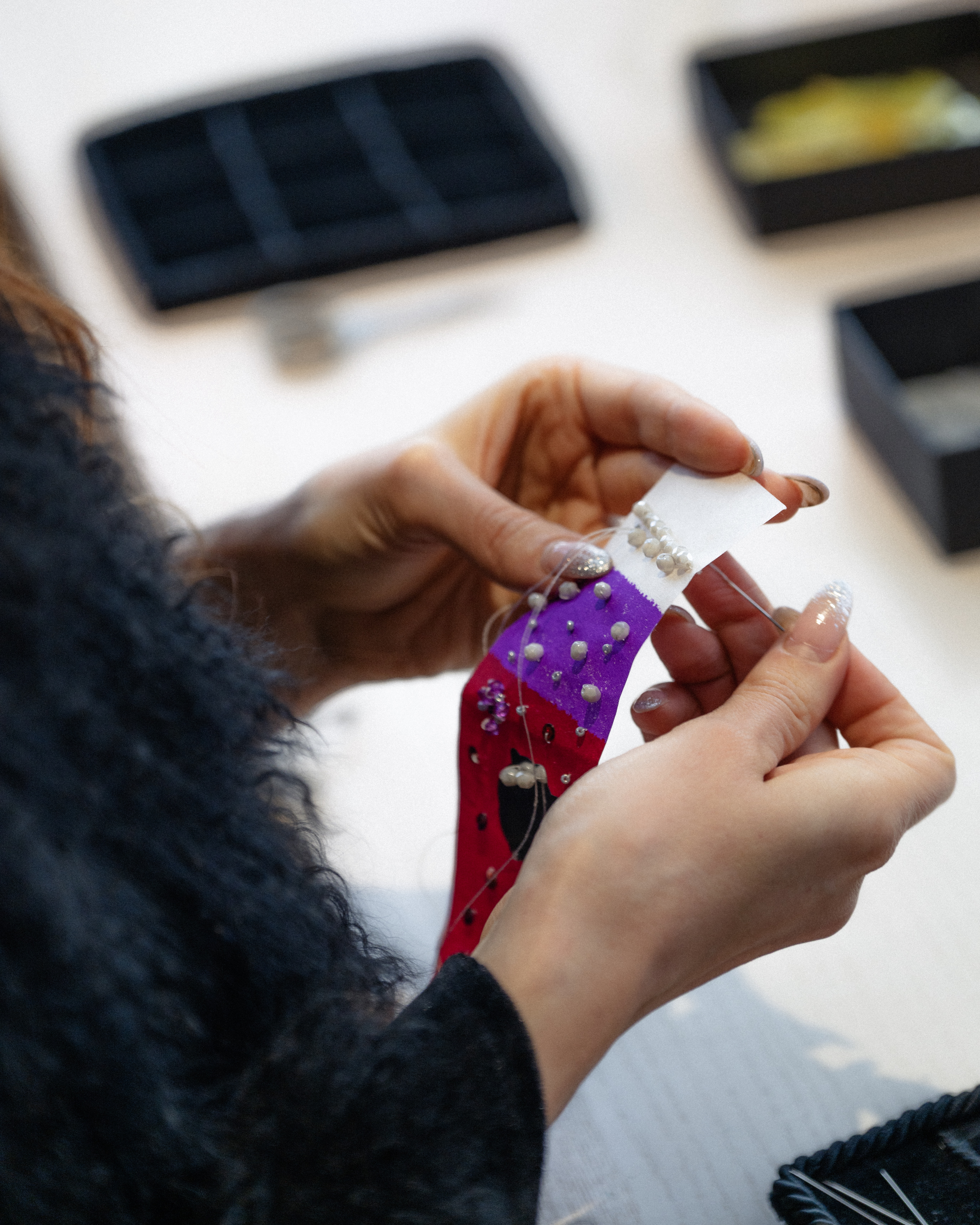 Atelier collaboratif de broderie sur papier washi, par Sébastien Desplat et Atelier Montex  